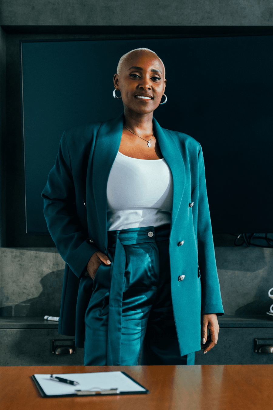 Confident corporate business executive